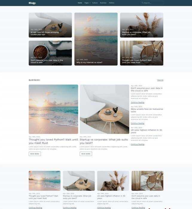 HTML5博客资讯新闻分享网站模板 - 项目资源网
