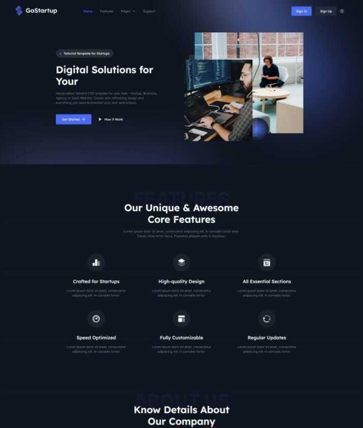 数字解决方案企业CSS模板 - 项目资源网