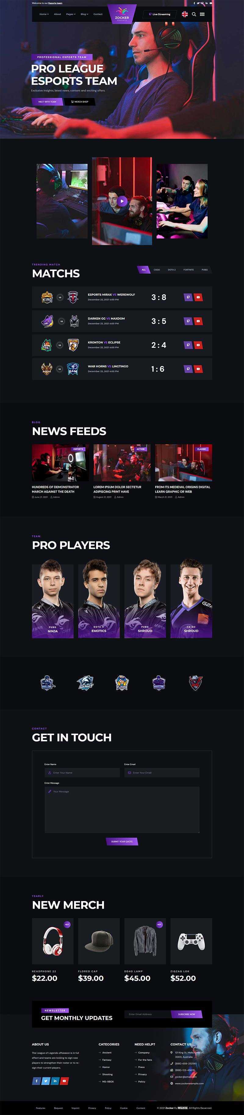 黑色响应式电子竞技游戏官网HTML模板 - 项目资源网