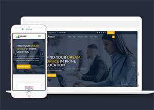 宽屏办公室租赁企业网站模板下载 - 项目资源网