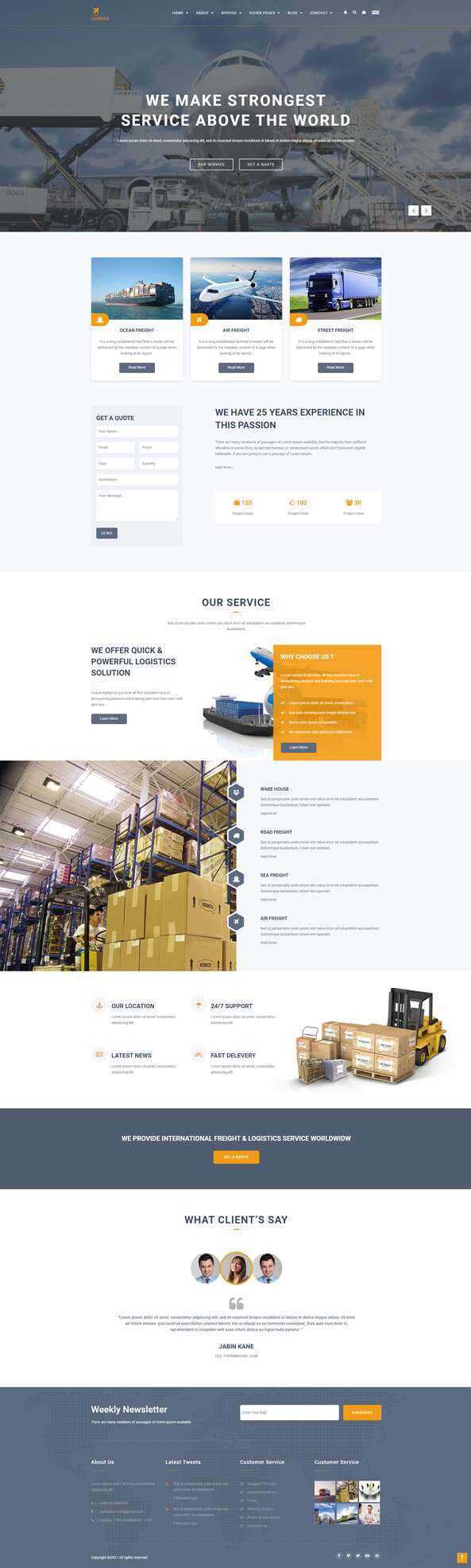 响应式运输物流网站html模板 - 项目资源网