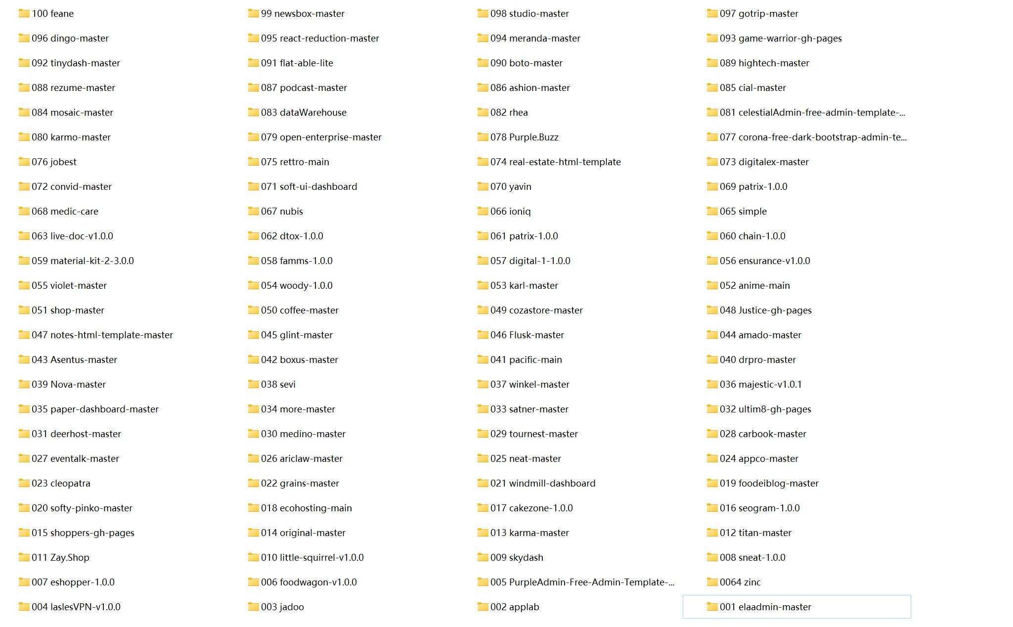 2022年新款100个HTML5模板 包含后台和各类型前端 - 项目资源网