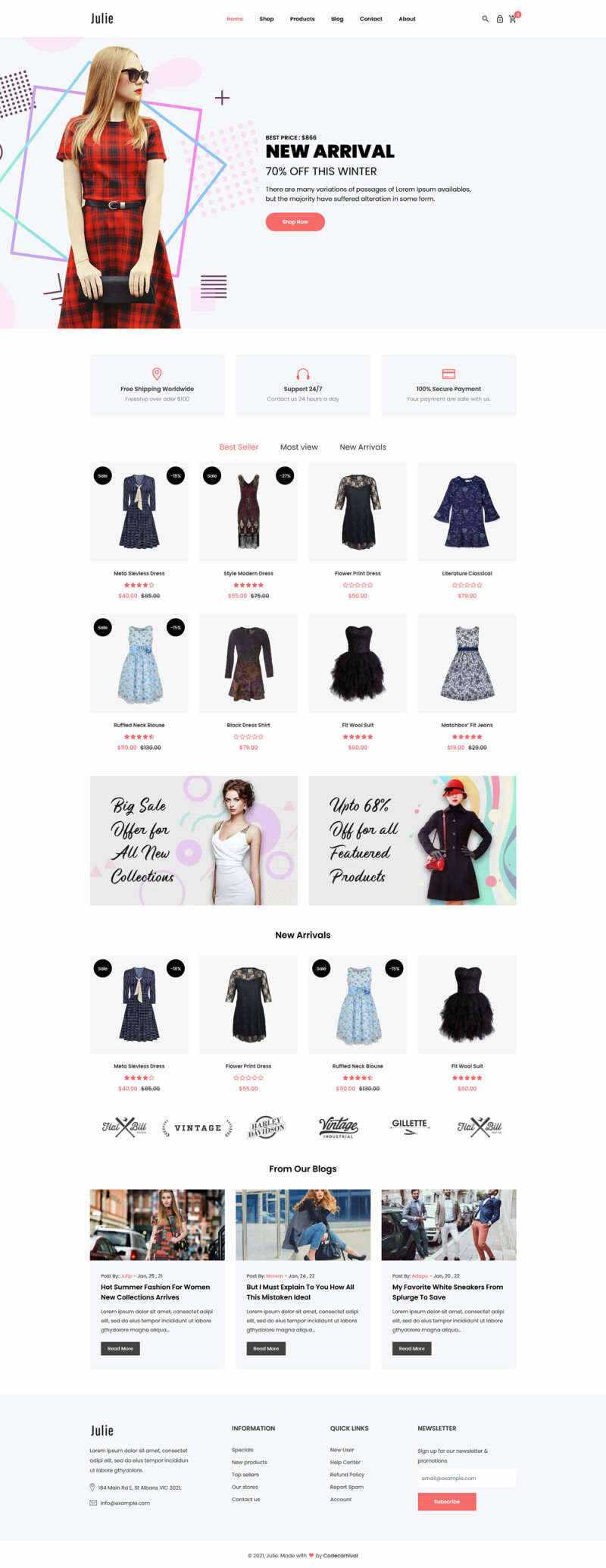 bootstrap简洁的时尚女装电商html模板 - 项目资源网