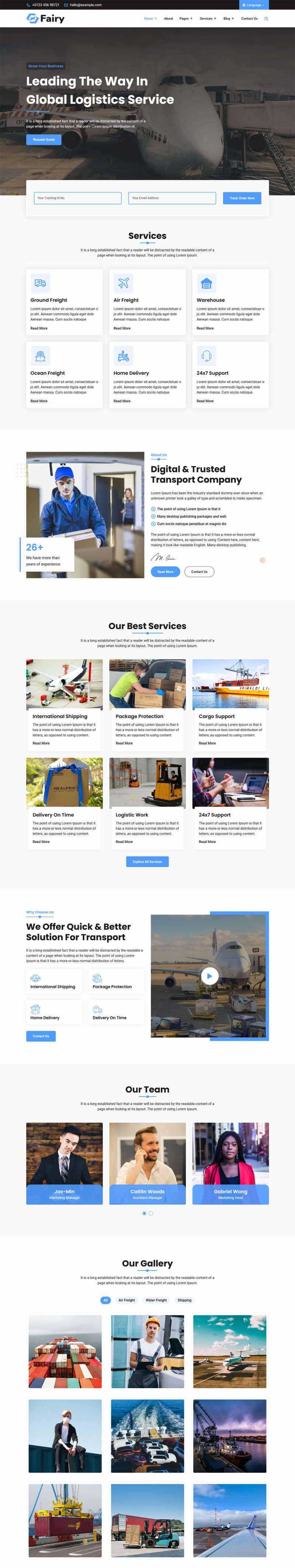 bootstrap响应式多功能的物流快递公司HTML模板 - 项目资源网