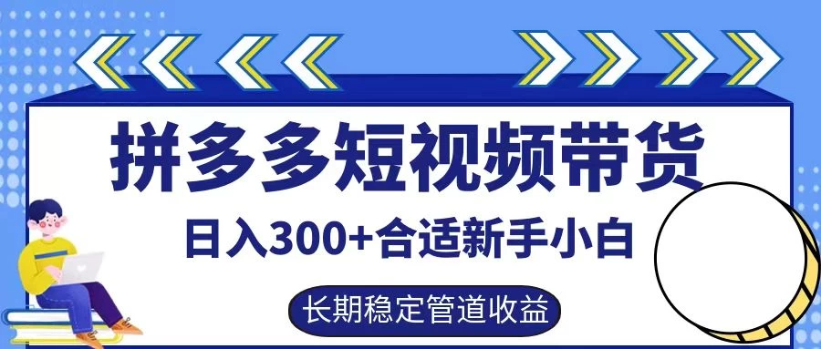 拼多多短视频带货日入300+保姆级实操账户展示 - 项目资源网