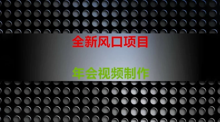 年会视频制作项目，全新风口 - 项目资源网