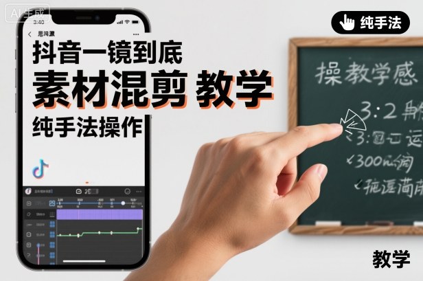 抖音一镜到底素材混剪教学，纯手法操作 - 项目资源网