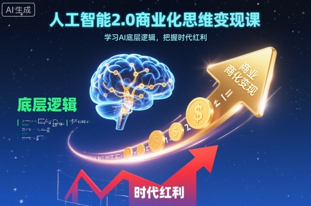 人工智能2.0商业化思维变现课，学习AI底层逻辑，把握时代红利 - 项目资源网