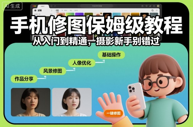手机修图保姆级教程，从入门到精通，摄影新手别错过 - 项目资源网