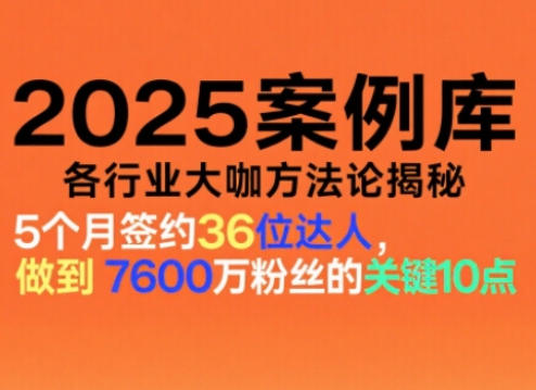 2025案例库，收录各行业大咖的方法论，各行业大咖方法论揭秘 - 项目资源网