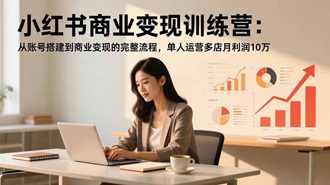 小红书商业变现训练营：从账号搭建到商业变现的完整流程，单人运营多店月利润10万 - 项目资源网
