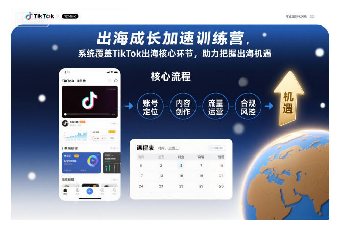 出海成长加速训练营，系统覆盖TikTok出海核心环节，助力把握出海机遇（更新） - 项目资源网