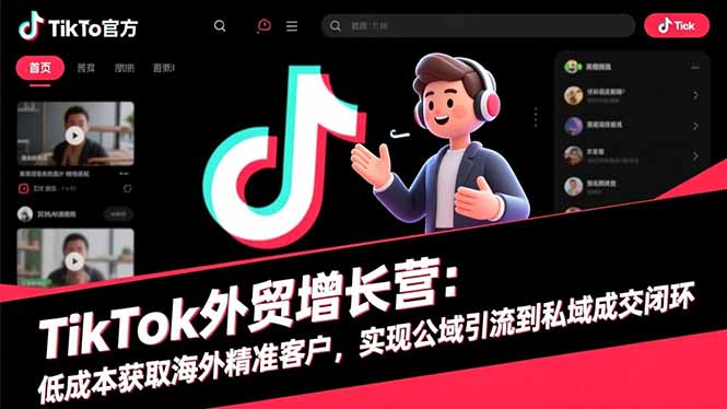 TikTok外贸增长营：低成本获取海外精准客户，实现公域引流到私域成交闭环 - 项目资源网