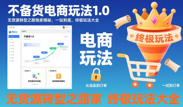 不备货电商玩法1.0，无货源转型之路独家揭秘，一站到底，终极玩法大全 - 项目资源网