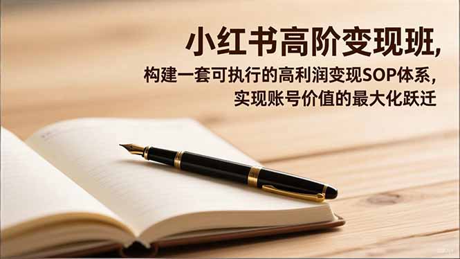 小红书高阶变现班，构建一套可执行的高利润变现SOP体系，实现账号价值的最大化跃迁 - 项目资源网